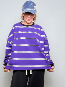 FEMALE - FELPA RIGHE OVERSIZE