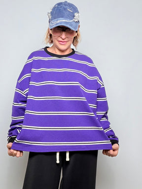 FEMALE - FELPA RIGHE OVERSIZE