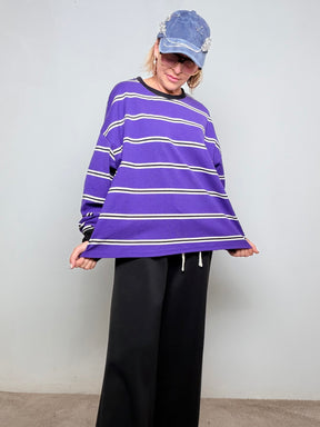 FEMALE - FELPA RIGHE OVERSIZE