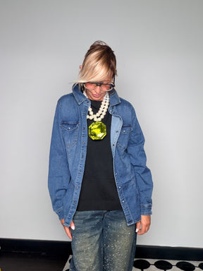 Camicia di Jeans Oversize Denim Medio
