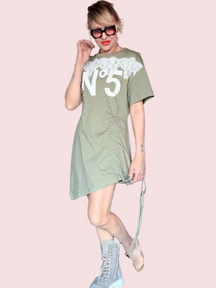 Maxi T-shirt N°5 con Coulisse e Pizzo