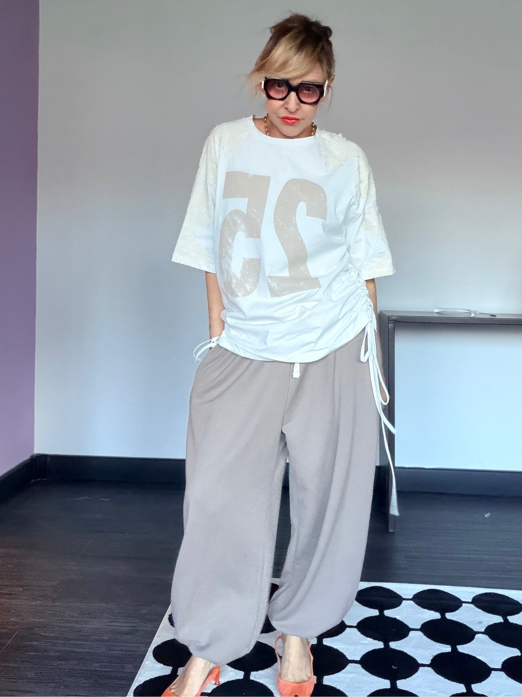 Pantalone Wide Leg Fluido – Grigio Tortora