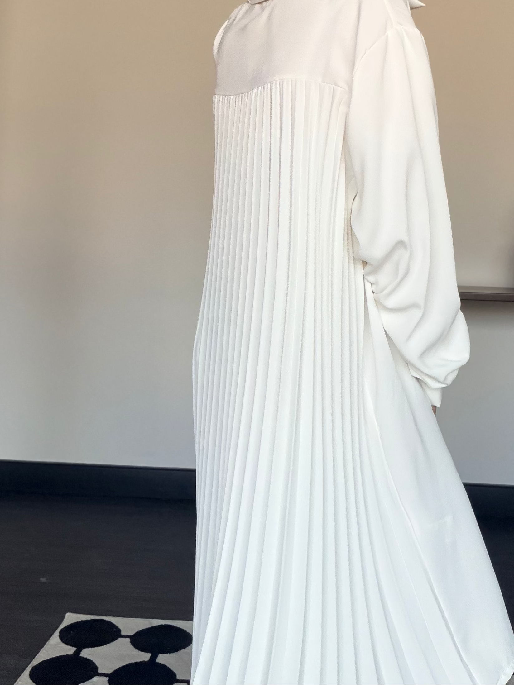 Abito-Camicia Oversize con Retro Plissettato