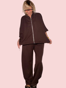 Pantalone Wide Leg con Coulisse in Felpa