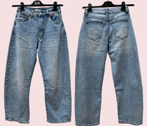 Jeans Barrel Fit Lavaggio Chiaro