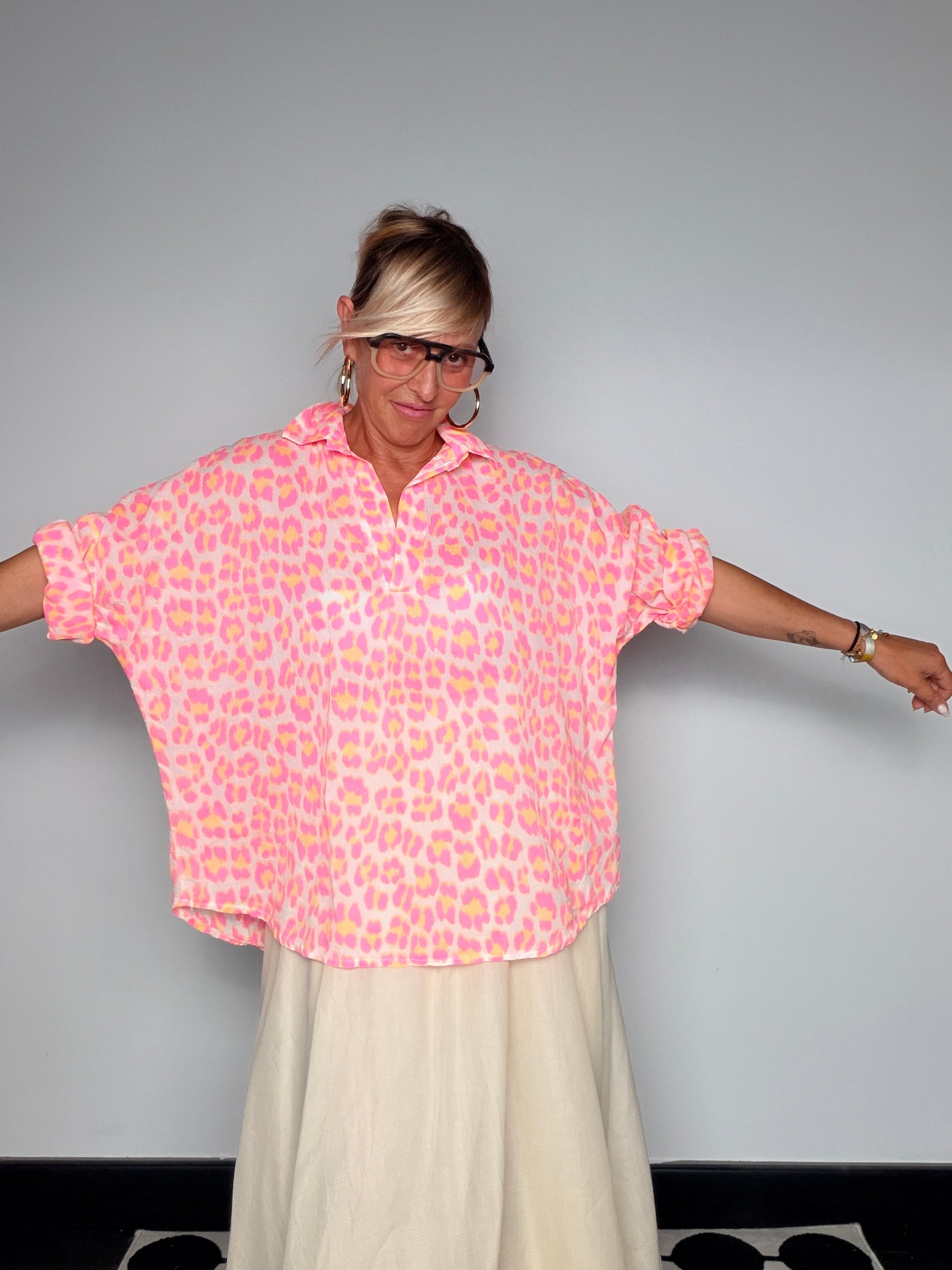 Camicia Maculata Rosa Lilla
