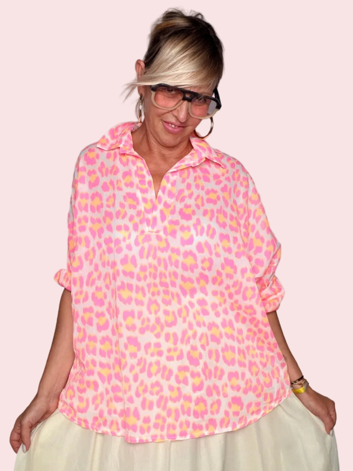 Camicia Maculata Rosa Lilla