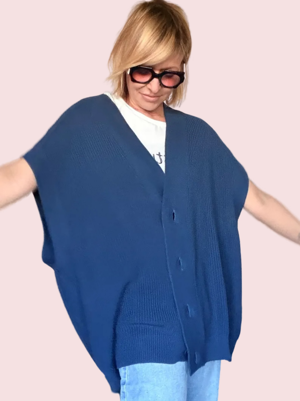 Gilet Smanicato Over in Maglia