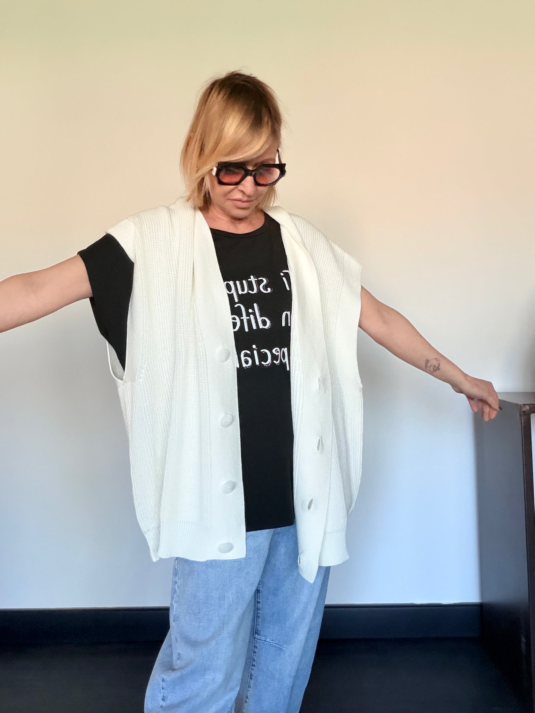 Gilet Smanicato Over in Maglia