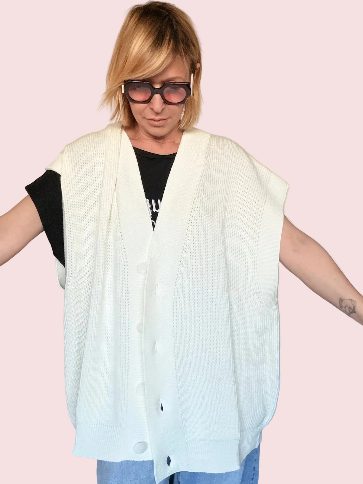 Gilet Smanicato Over in Maglia