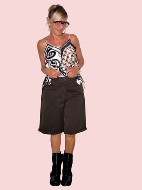 Bermuda Wide Leg con Risvolto