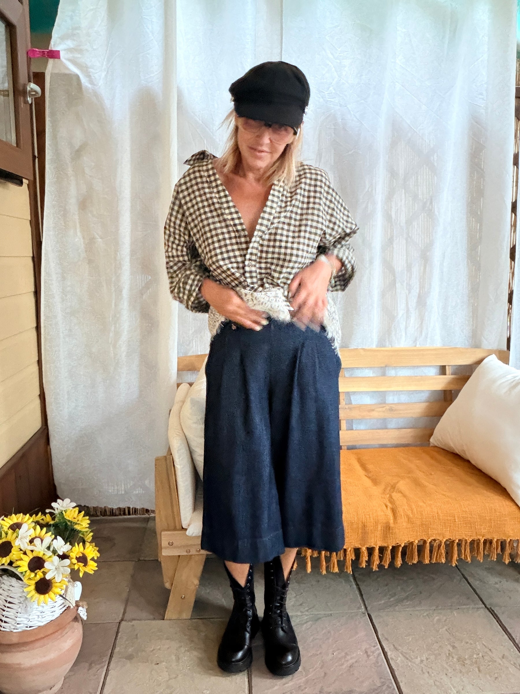 Bermuda jeans Larghi a Gamba Ampia