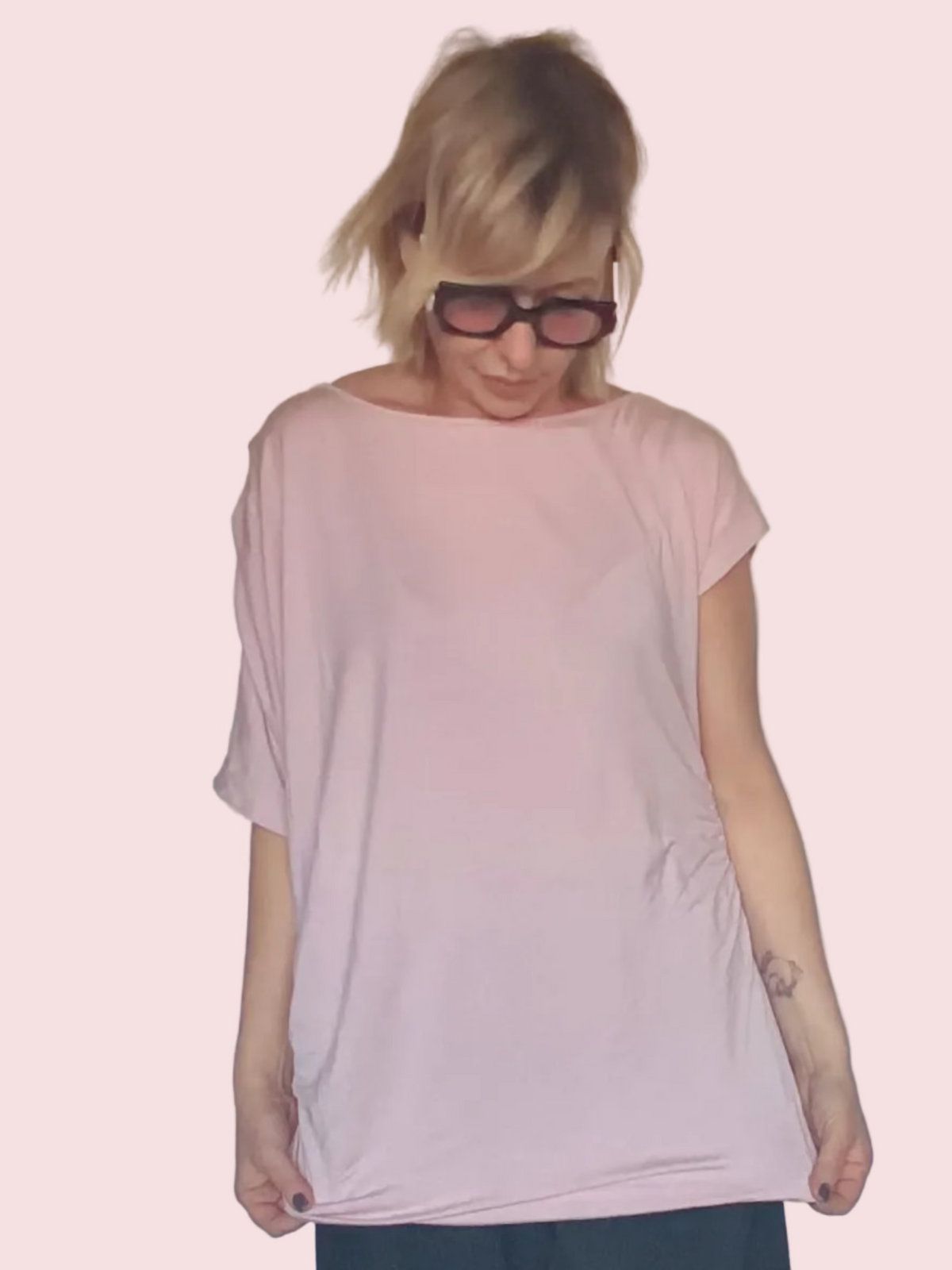 Maglia Asimmetrica con Drappeggio Laterale