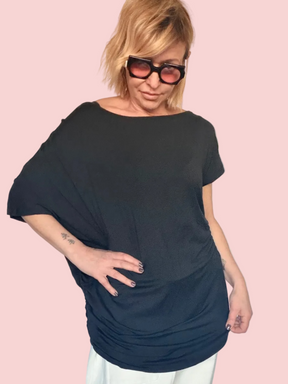 Maglia Asimmetrica con Drappeggio Laterale