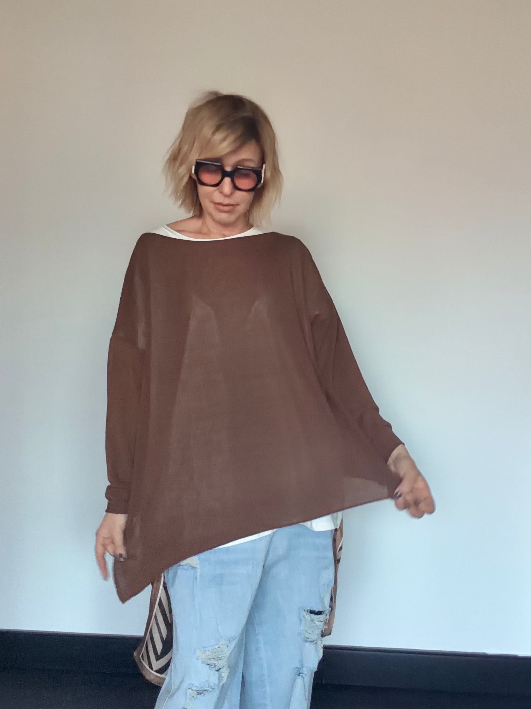 Maglia Barchetta Asimmetrica Over