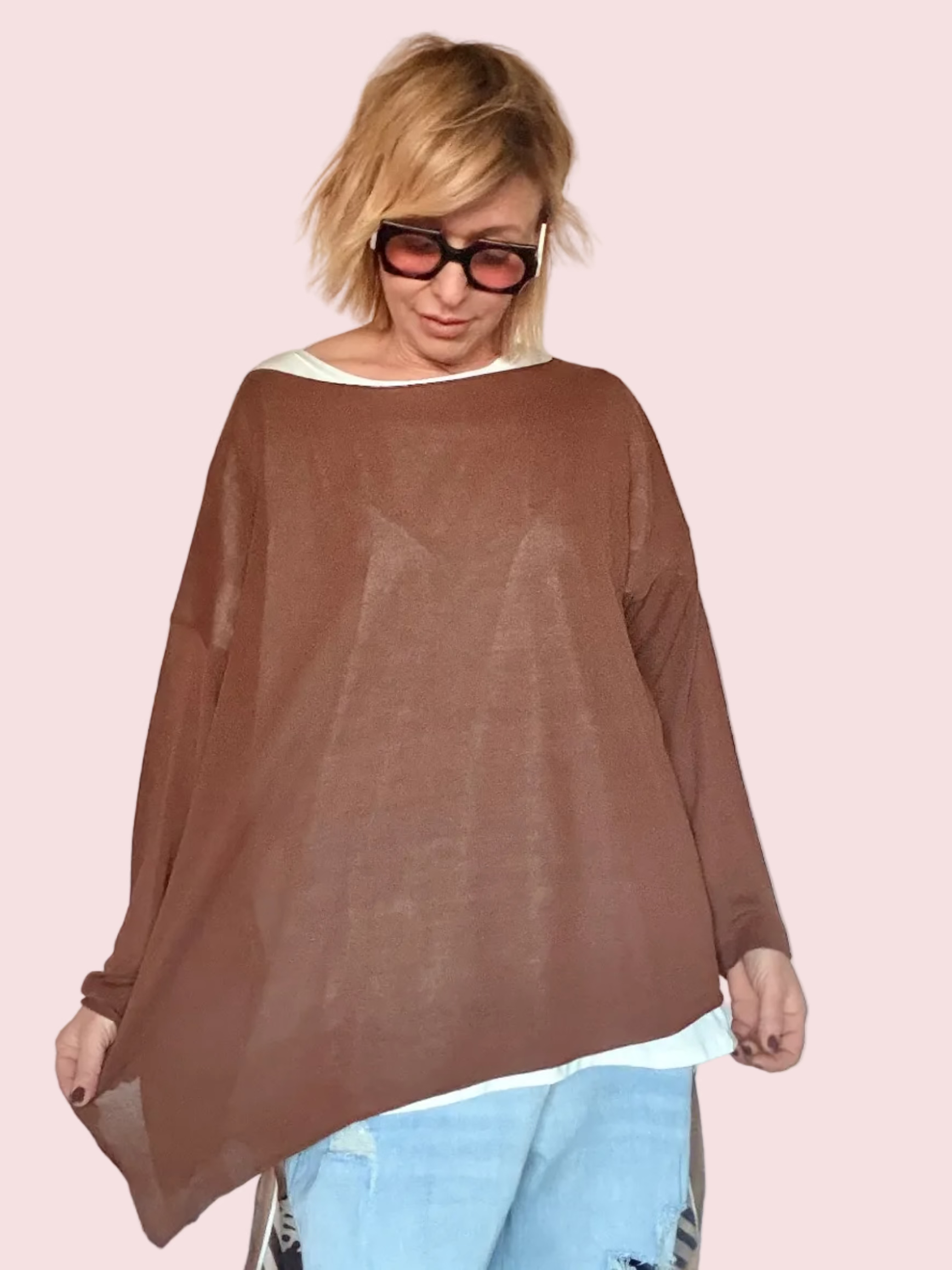 Maglia Barchetta Asimmetrica Over