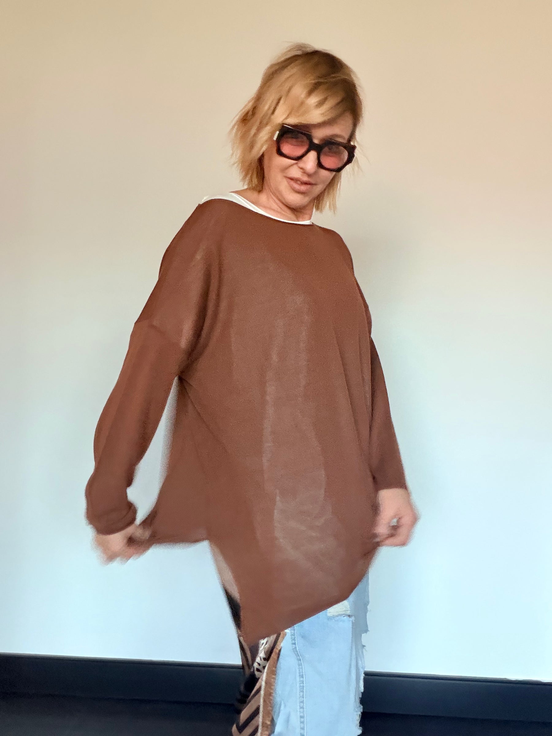 Maglia Barchetta Asimmetrica Over