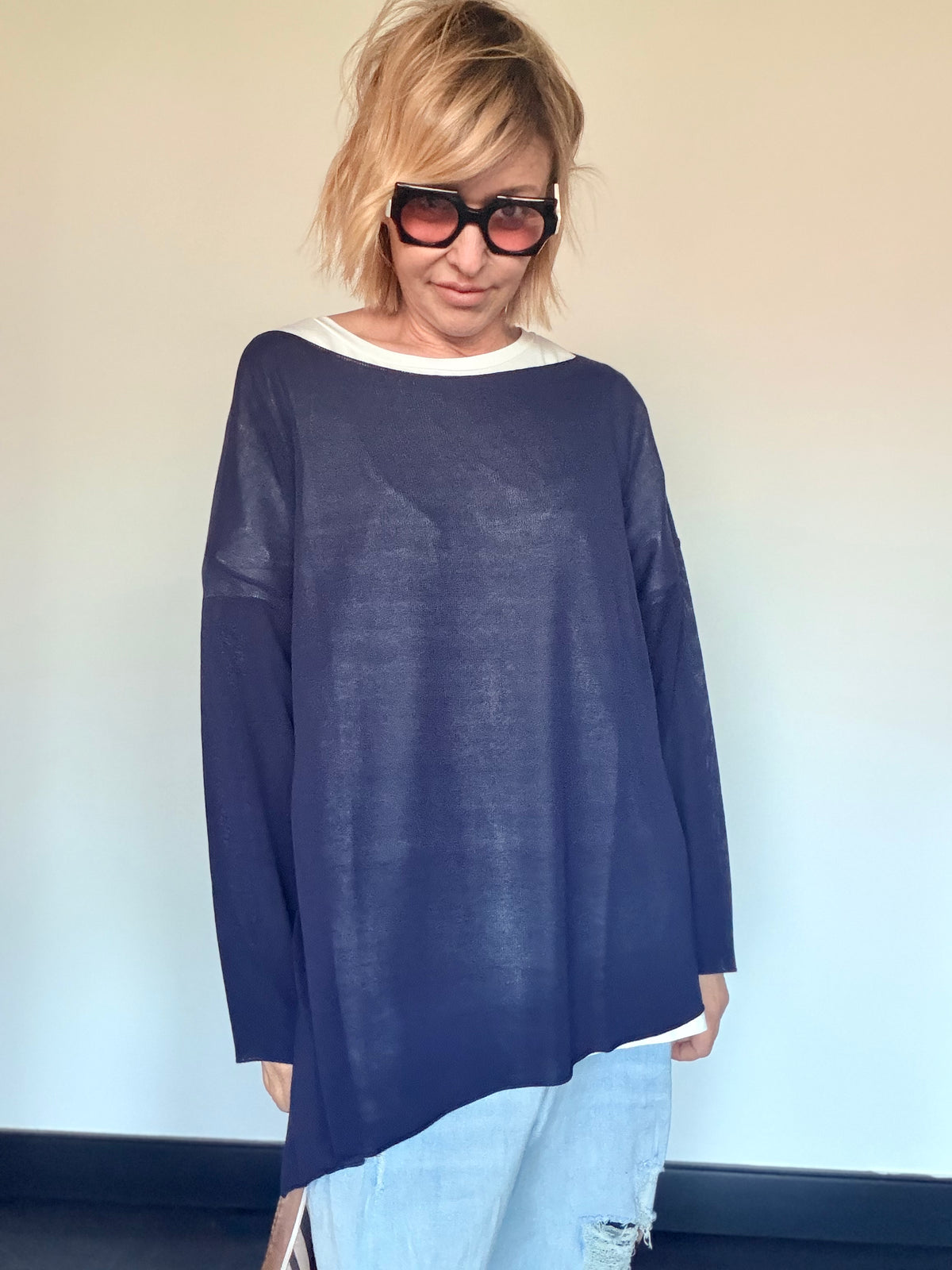 Maglia Barchetta Asimmetrica Over