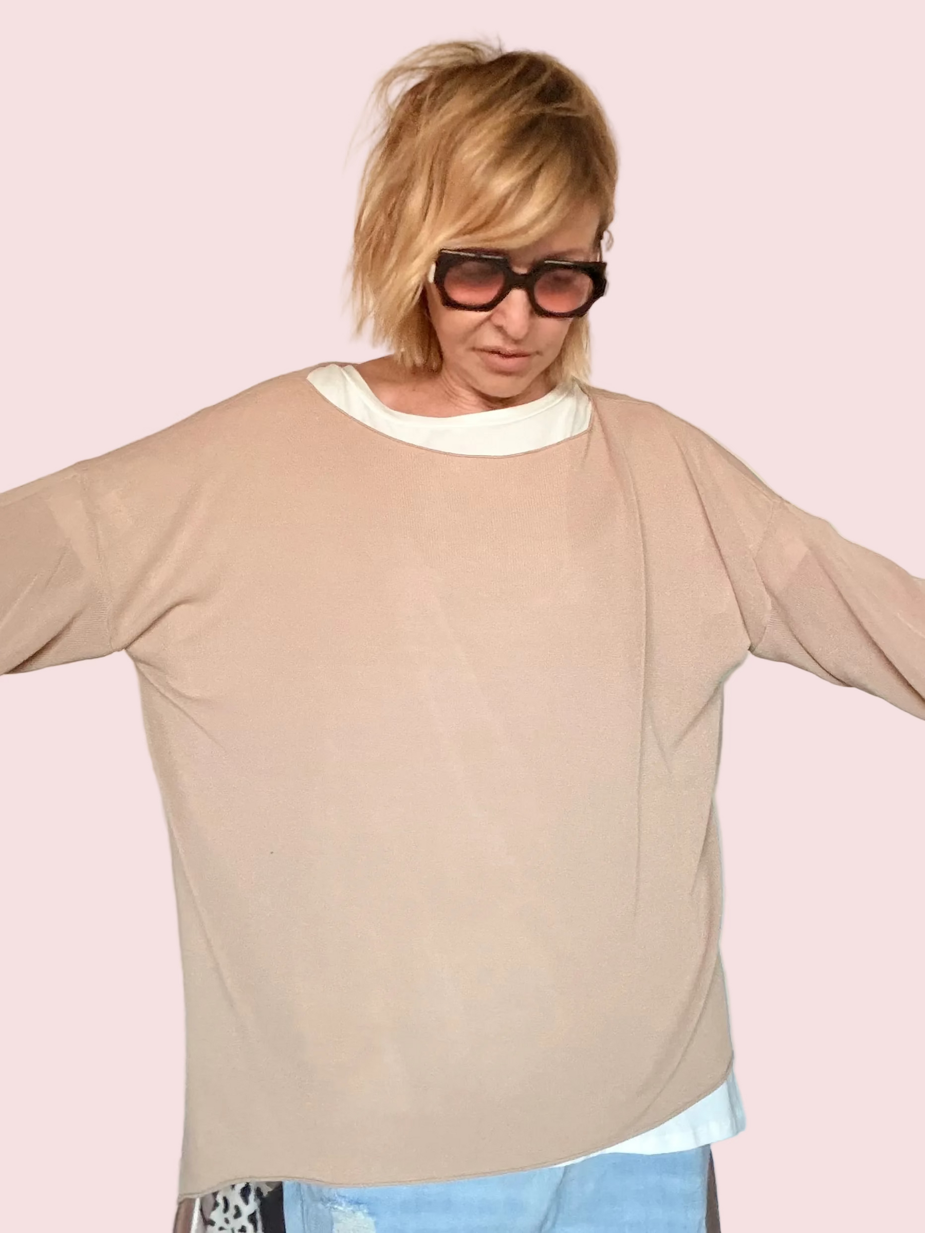 Maglia Barchetta Asimmetrica Over