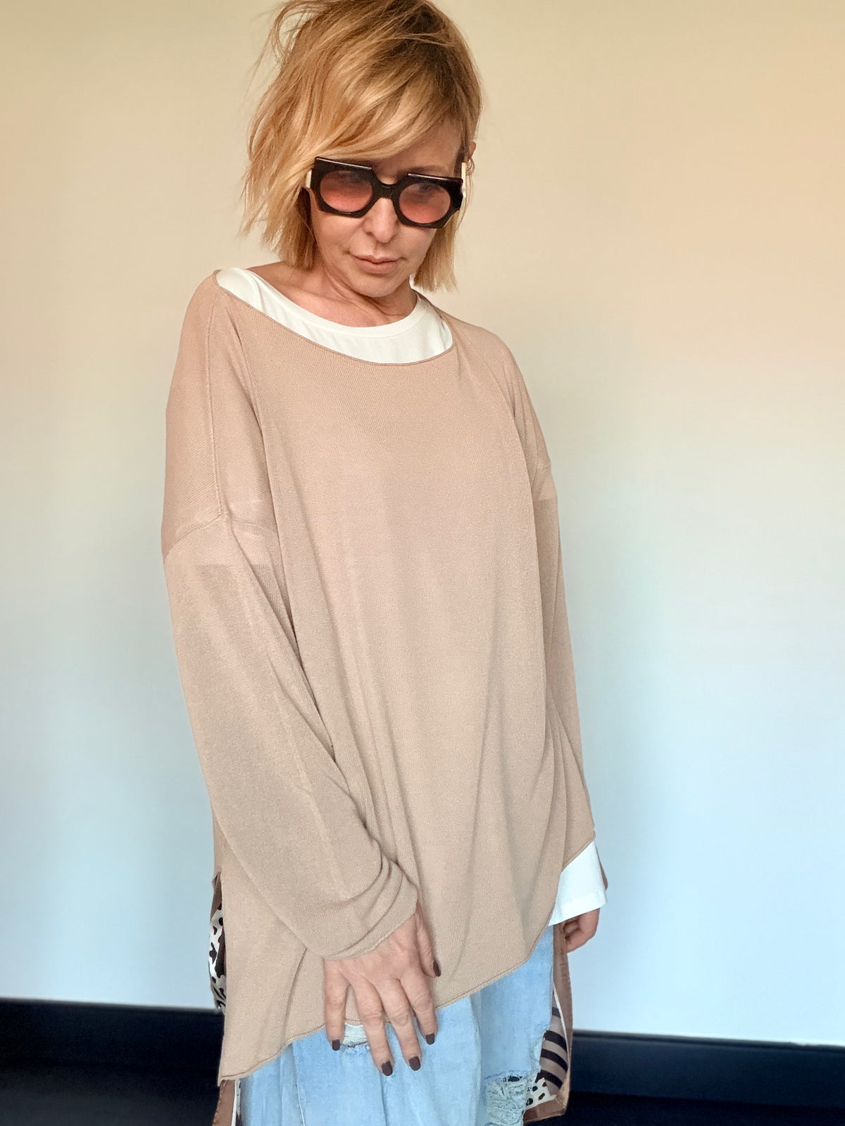 Maglia Barchetta Asimmetrica Over