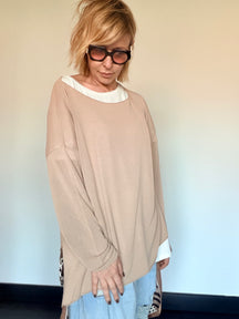 Maglia Barchetta Asimmetrica Over