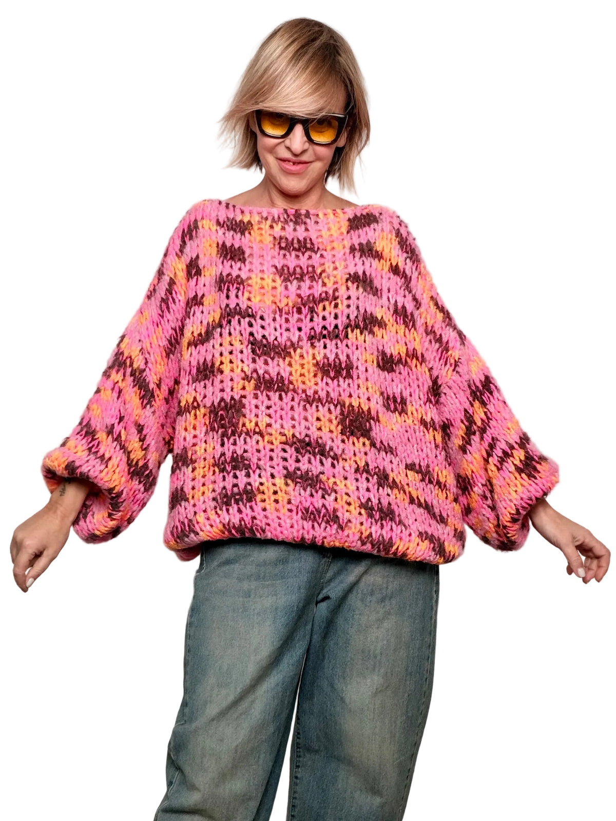 Maglia over a maxi intreccio – morbida, colorata, irresistibile