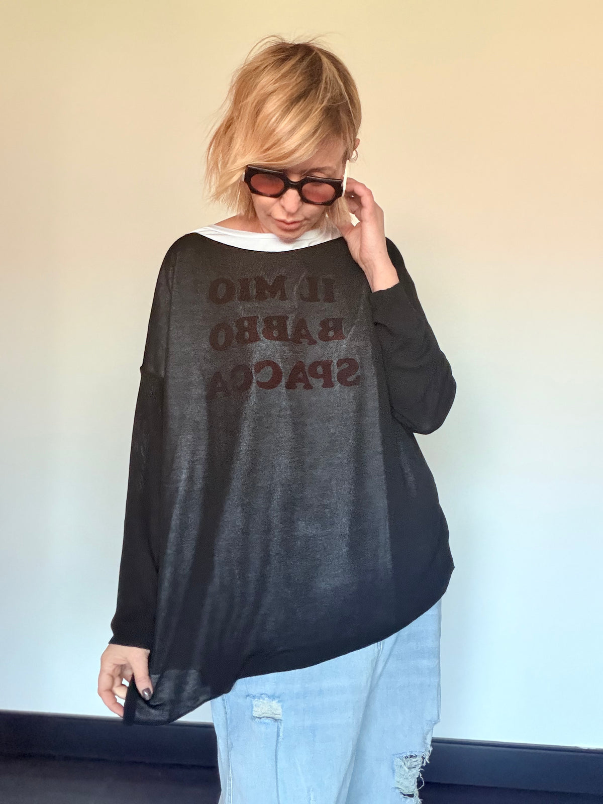 Maglia Barchetta Asimmetrica Over