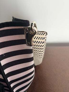 B. Florence Bag — Mini Bucket Bag Righe Bianco/Nero