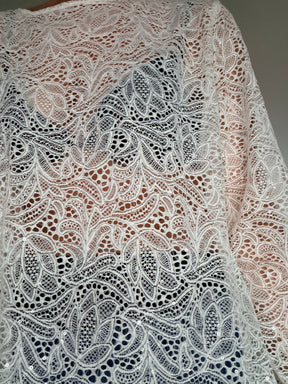 Maglia Tunica in Pizzo con Paillettes — Off White