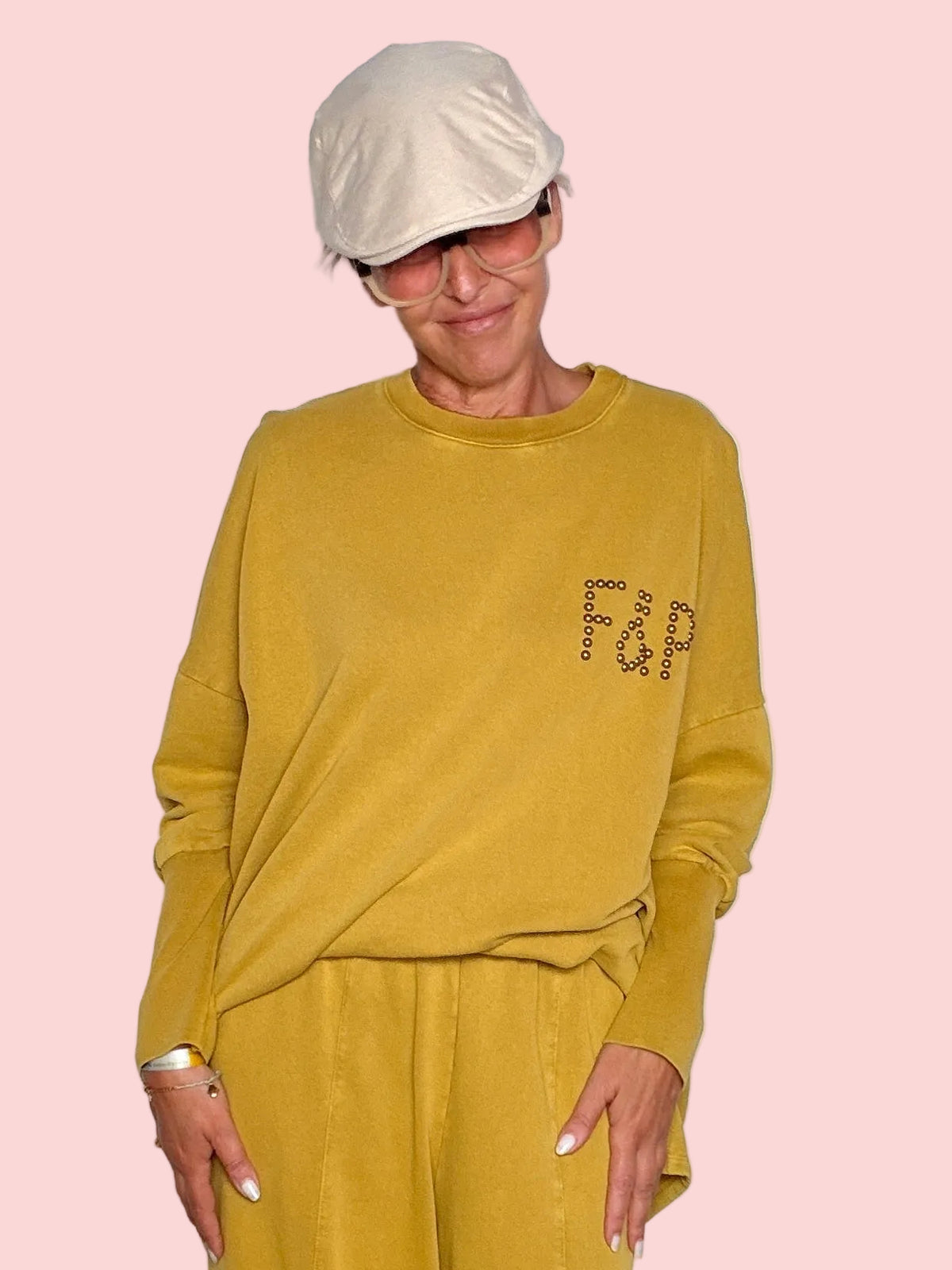 Felpa Oversize in Cotone Lavato – Senape