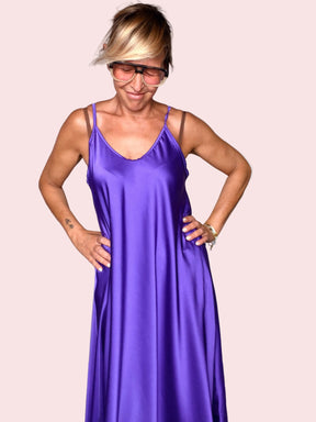 Abito Lungo in Raso Slip Dress