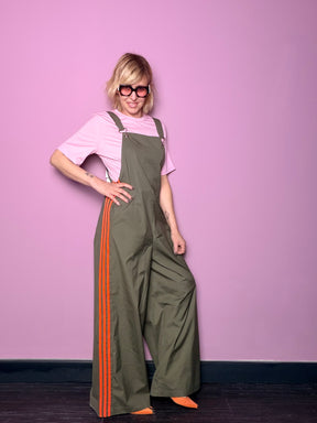 Salopette Wide Leg con Bande Laterali