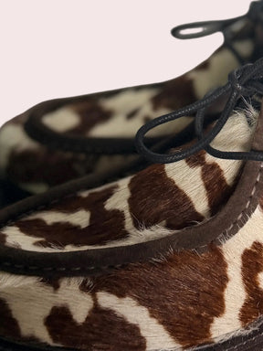 Stringate cavallino stampa mucca platform - vista laterale