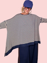 Maglia Oversize Righe Poncho Maniche Pipistrello