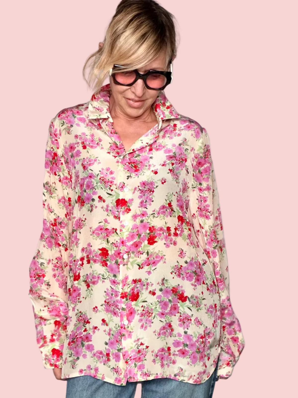 Camicia Oversize a Fiori