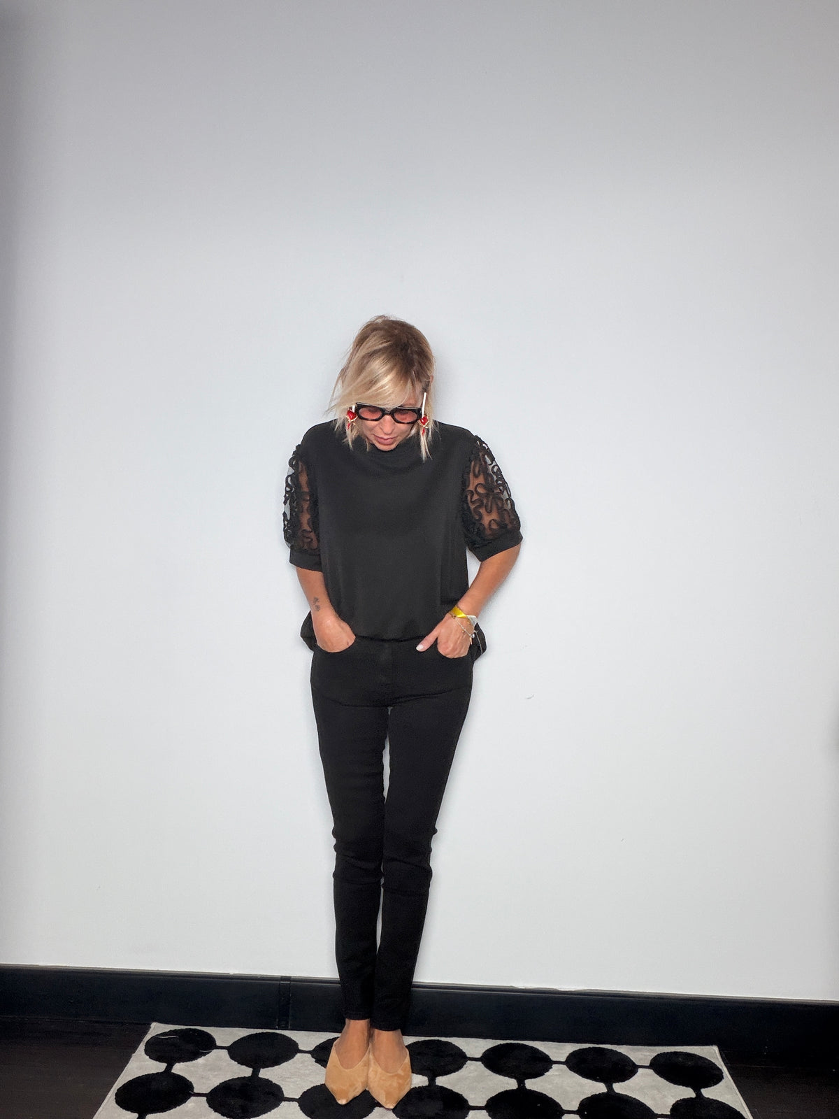 Pantalone Skinny Elasticizzato Vita Alta
