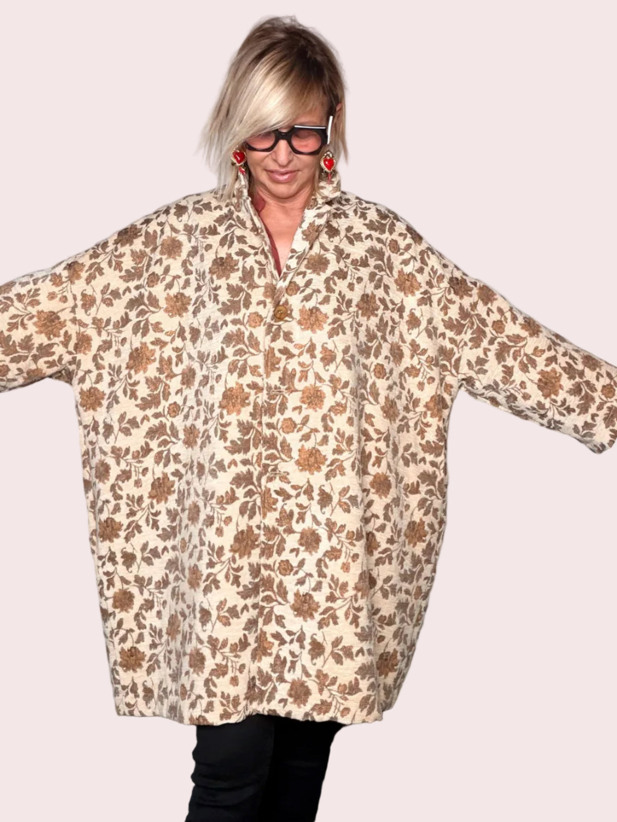 Giacca Floreale Cappa Oversize