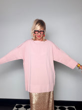 Maglia Filo Oversize Barchetta Pipistrello Spacco