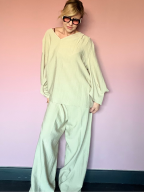 Pantalone Wide Leg Crinkle