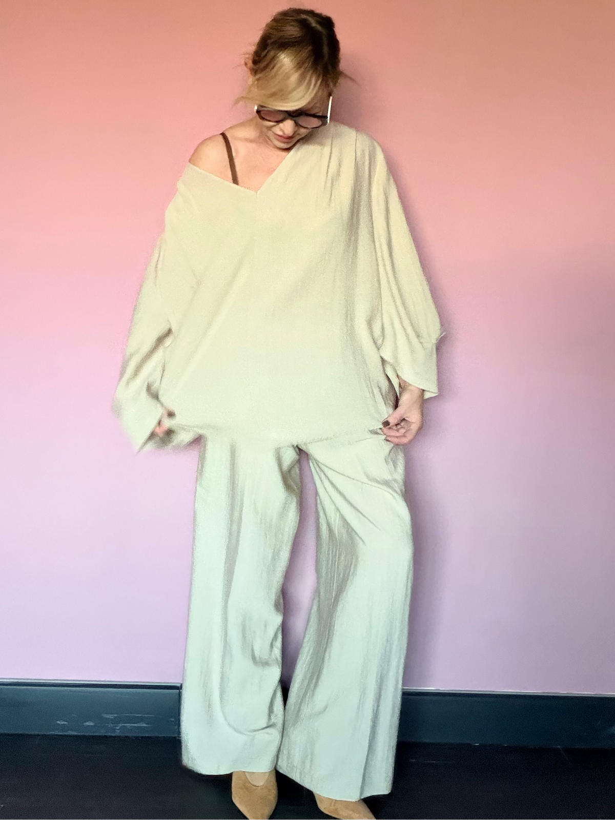 Pantalone Wide Leg Crinkle