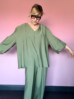 Blusa Over Crinkle
