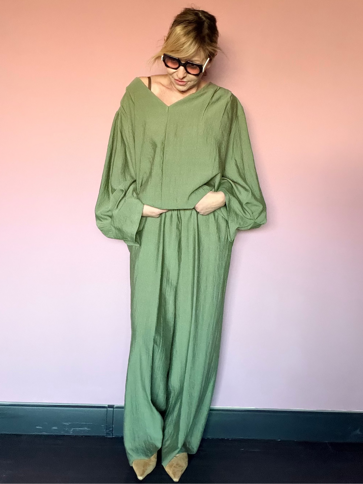 Pantalone Wide Leg Crinkle