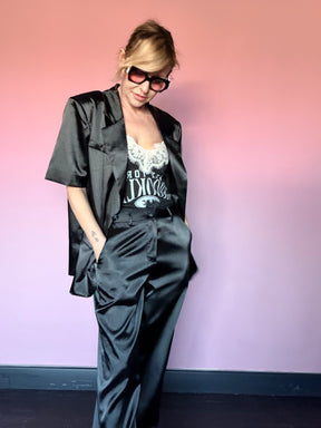 Blazer Raso con Retro in Pizzo