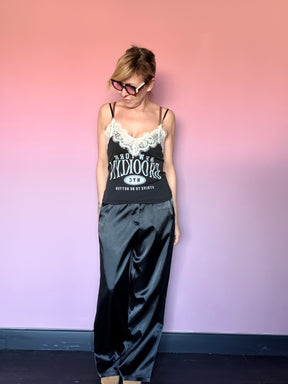 Pantalone Wide Leg Raso
