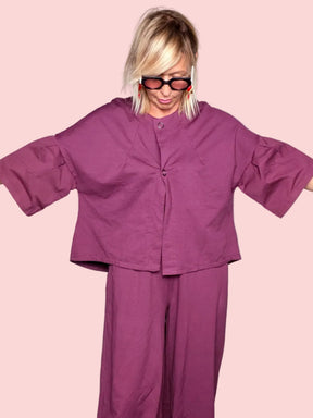 Giacca Boxy Crop Maniche Campana Coordinata