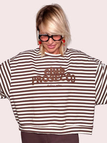 Felpa Oversize Boxy Righe Prosecco Club