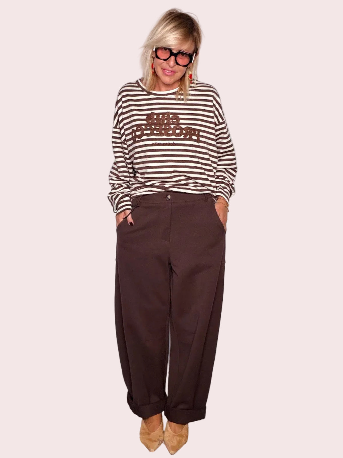 Pantalone Ovetto Oversize in felpa