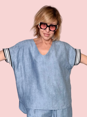 Coordinato  Due Pezzi – Top & Pantalone con Bande