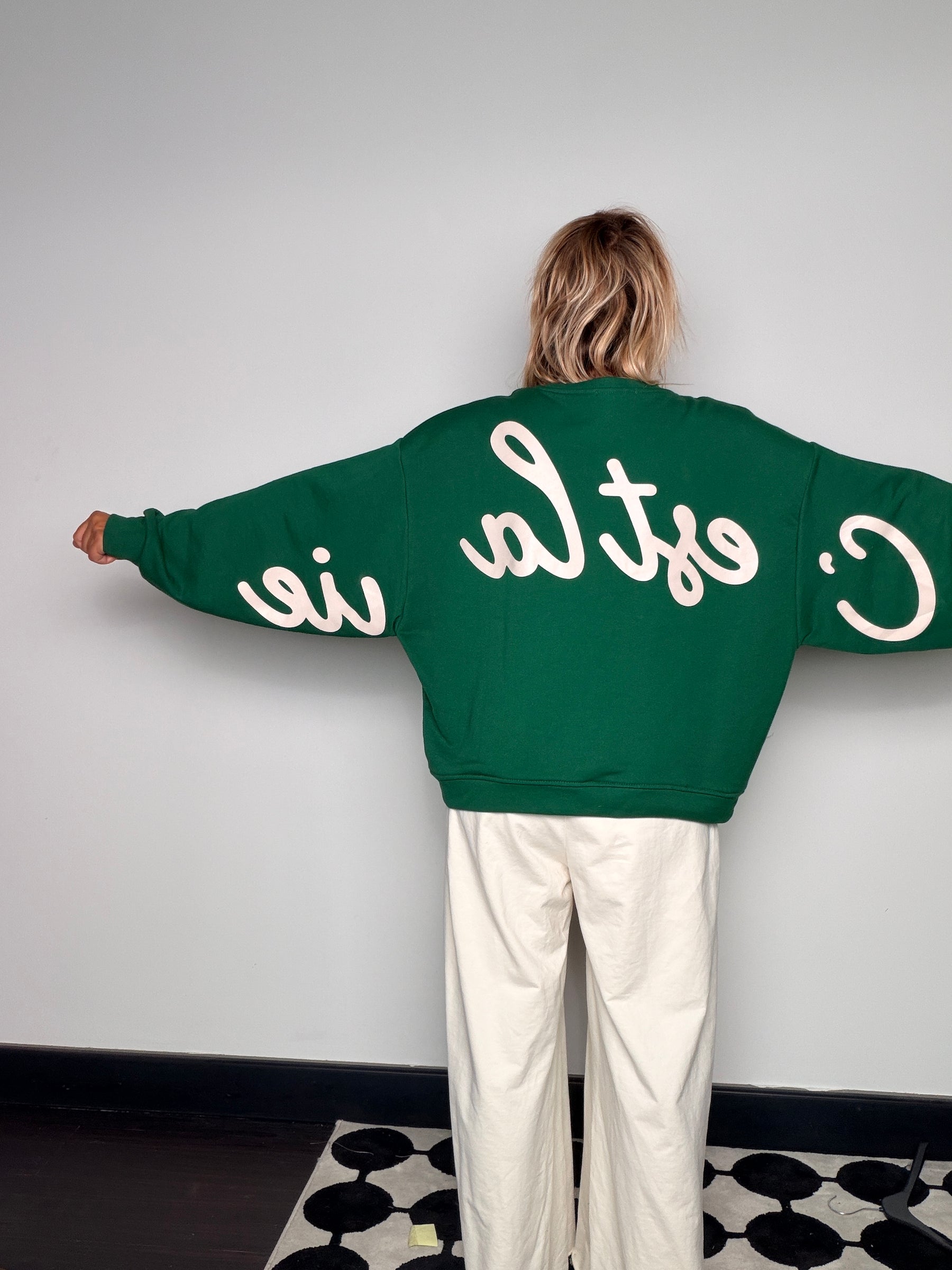 Felpa Oversize C'est La Vie Scritta Retro