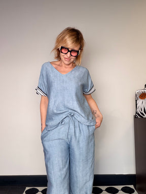 Coordinato  Due Pezzi – Top & Pantalone con Bande